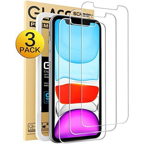  [아마존베스트]Mkeke Compatible with iPhone XR Screen Protector,Tempered Glass Film for Apple iPhone XR, 3-Pack Clear