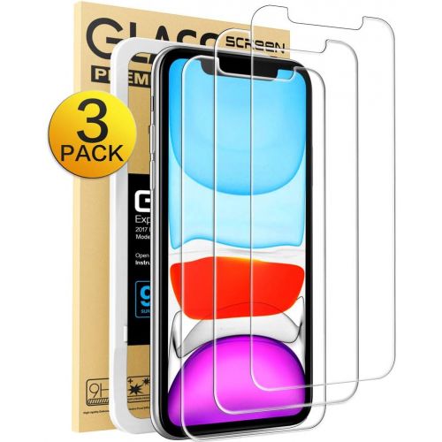  [아마존베스트]Mkeke Compatible with iPhone XR Screen Protector,Tempered Glass Film for Apple iPhone XR, 3-Pack Clear