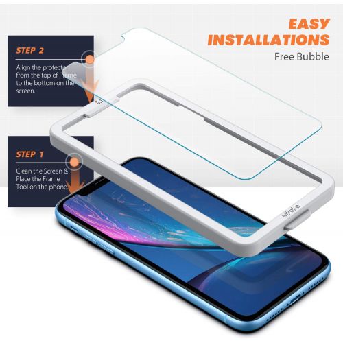  [아마존베스트]Mkeke Compatible with iPhone XR Screen Protector,Tempered Glass Film for Apple iPhone XR, 3-Pack Clear