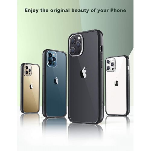  [아마존베스트]Mkeke Compatible with iPhone 12 Case, Compatible with iPhone 12 Pro Case Black Cover for 6.1 Inch 2020