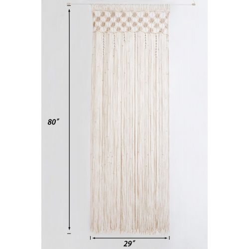  Mkono Macrame Curtain Wall Hanging Boho Wedding Backdrop, 29 W x 80 L