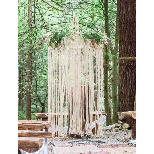  Mkono Macrame Curtain Wall Hanging Boho Wedding Backdrop, 29 W x 80 L