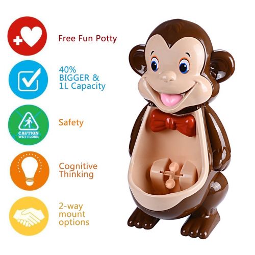  [아마존베스트]Mkool mkool Cute Monkey Potty Training Urinals with Funny Aiming Target Windmill for Kids Toddlers...