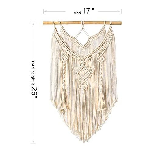  Visit the Mkouo Store Mkouo Macrame Wall Hanging Woven Tapestry