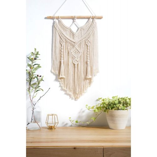  Visit the Mkouo Store Mkouo Macrame Wall Hanging Woven Tapestry