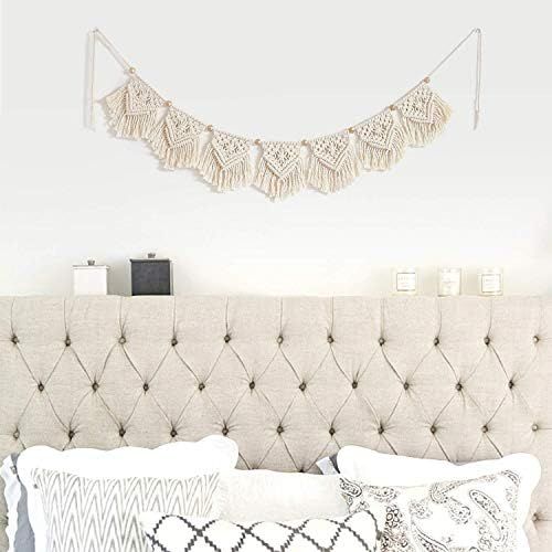  Visit the Mkouo Store Mkono Macrame Woven Wall Hanging Fringe Garland Banner Bohemian Wall Decor