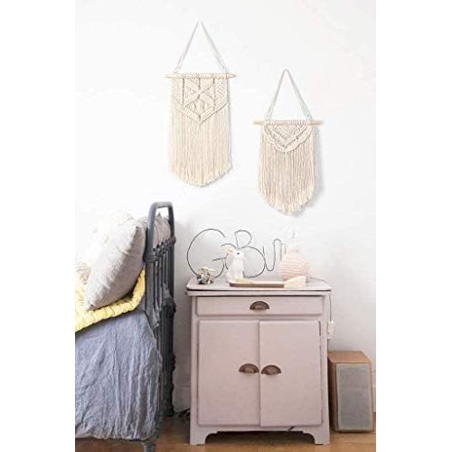  Visit the Mkouo Store Mkouo Small Macrame Wall Hanging Decor Boho Chic Bohemian Woven Home Decoration for Apartment Bedroom Living Room Gallery