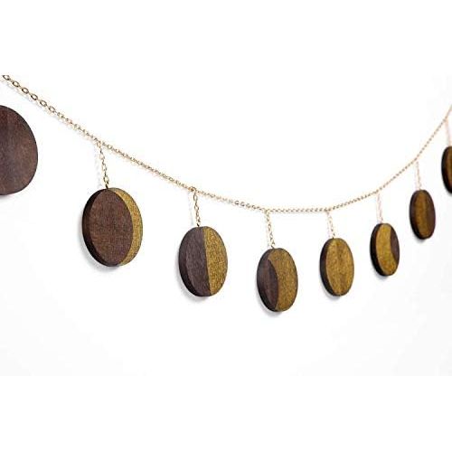  Visit the Mkouo Store Mkouo Moon Phase Garland with Chains Celestial Wall Phases, silver