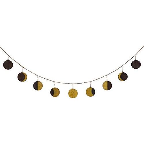  Visit the Mkouo Store Mkouo Moon Phase Garland with Chains Celestial Wall Phases, silver