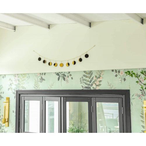  Visit the Mkouo Store Mkouo Moon Phase Garland with Chains Celestial Wall Phases, silver