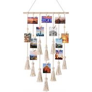 Visit the Mkouo Store Mkouo Hanging Photo Display Macrame Wall Hanging Picture Organiser