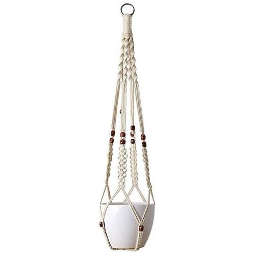  Visit the Mkouo Store Mkouo Macrame Hanging Basket, Modern