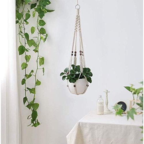  Visit the Mkouo Store Mkouo Macrame Hanging Basket, Modern