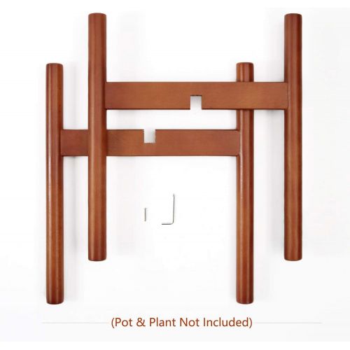  Visit the Mkouo Store Mkouo Plant Stand Mid Century Wood Flower Pot Holder, brown