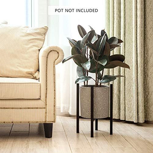  Visit the Mkouo Store Mkouo Plant Stand Mid Century Modern Tall Flower Pot Stands Metal Potted Plant Holder Indoor Outdoor Plants Display Rack, 30cm