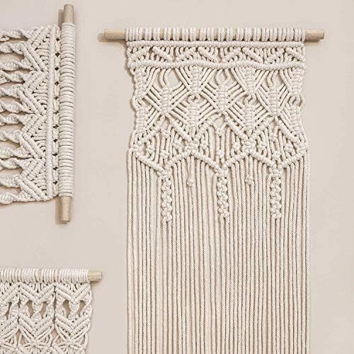  Besuchen Sie den Mkouo-Store Mkouo 2 Pcs Makramee Woven Wandbehang Boho Chic Bohemian Home Geometric Art Decor - Schoene Wohnungs-Schlafsaal-Raumdekoration, 71cm (L) x 33cm (W) and 73cm (L) x 33cm (W)