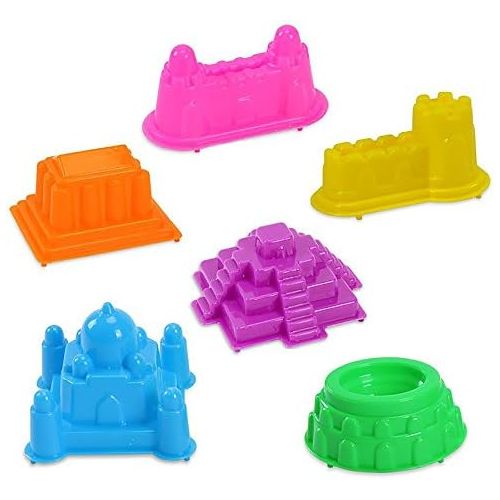  [아마존베스트]Small Mini Sand Molding Tools 6Pcs Castle Building Model Beach Toys Kit for Kids - Random Color