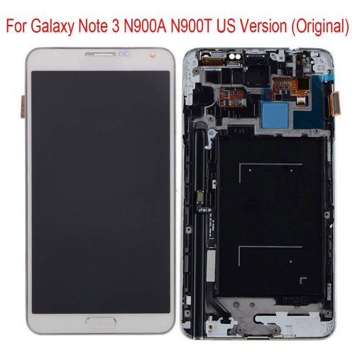  Mmrm MMRM Samsung Galaxy Note 3 N900A N900T 4G Smartphone LCD Display Screen Digitizer Frame Replacement Parts White