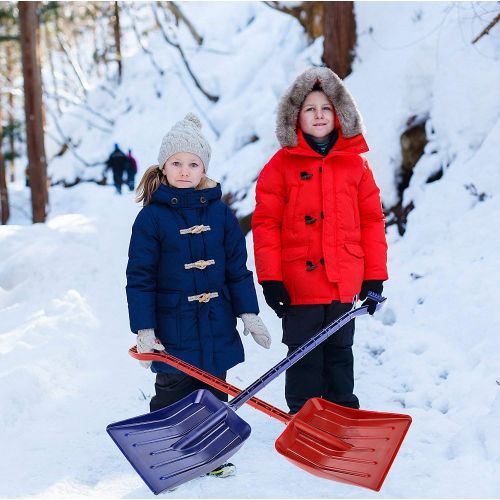  MnM-Home Extra Strong One Piece Construction, KidsToddler Plastic Snow  Beach sand Shovel. Two Set, Red-(girl) Blue-(boy).