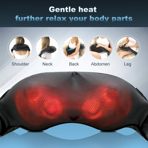  Mo Cuishle Shiatsu Back Neck Shoulder Massager - Electric Deep Kneading Massage with Heat - Massage for...