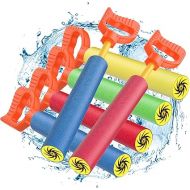 MoKo Water Pistol for Adults & Kids, 6 Pack Water Blaster Foam Shooter Set Cannon Pool Accessories with 35ft Shooting Range Length for Summer Outdoor Beach Game, Blue+Yellow+Red+Green