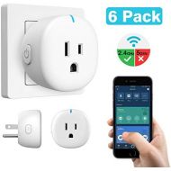 [아마존핫딜][아마존 핫딜] MoKo WiFi Smart Plug, [6 Pack] Mini WiFi Outlet Mini Socket Compatible with Alexa Echo, Google Home & IFTTT, Smart Life App Remote Control Home Appliances, 10A, No Hub Required, Wh