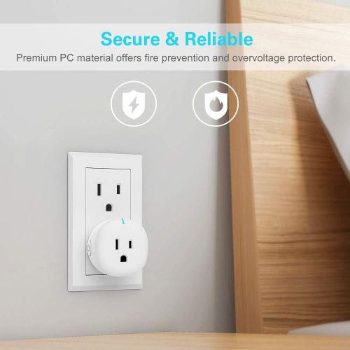  [아마존핫딜][아마존 핫딜] MoKo WiFi Smart Plug, [6 Pack] Mini WiFi Outlet Mini Socket Compatible with Alexa Echo, Google Home & IFTTT, Smart Life App Remote Control Home Appliances, 10A, No Hub Required, Wh