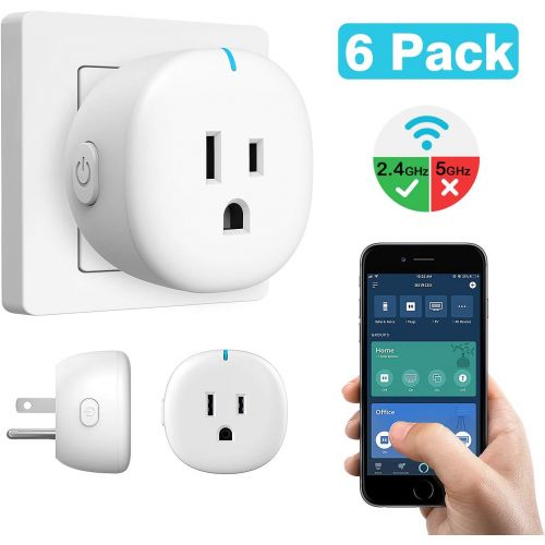  [아마존핫딜][아마존 핫딜] MoKo WiFi Smart Plug, [6 Pack] Mini WiFi Outlet Mini Socket Compatible with Alexa Echo, Google Home & IFTTT, Smart Life App Remote Control Home Appliances, 10A, No Hub Required, Wh