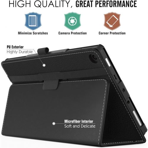  [아마존베스트]MoKo Case for All-New Amazon Fire HD 8 Tablet (7th/8th Generation, 2017/2018 Release) - Slim Folding Stand Cover for Fire HD 8, BLACK (with Auto Wake / Sleep)