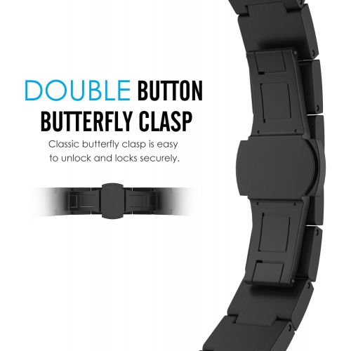  [아마존베스트]MoKo Band for Fitbit Alta HR and Alta, Stainless Steel Replacement Smart Watch Band Wrist Strap Bracelet with Butterfly Buckle Clasp for Fitbit Alta/Fitbit Alta HR, Fits 5.11-8.07