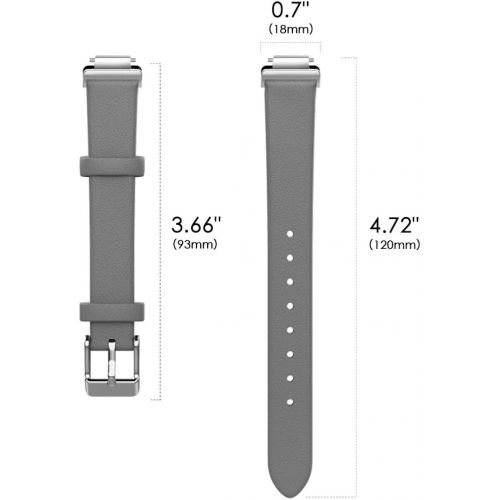  [아마존베스트]MoKo Watch Band Compatible with Fitbit Inspire/Inspire HR, Premium Genuine Leather Replacement Strap with Connector Fit Fitbit Inspire/Inspire HR Heart Rate + Fitness Wristband - G