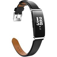 [아마존베스트]MoKo Watch Band Compatible with Fitbit Inspire/Inspire HR, Premium Genuine Leather Replacement Strap with Connector Fit Fitbit Inspire/Inspire HR Heart Rate + Fitness Wristband - B