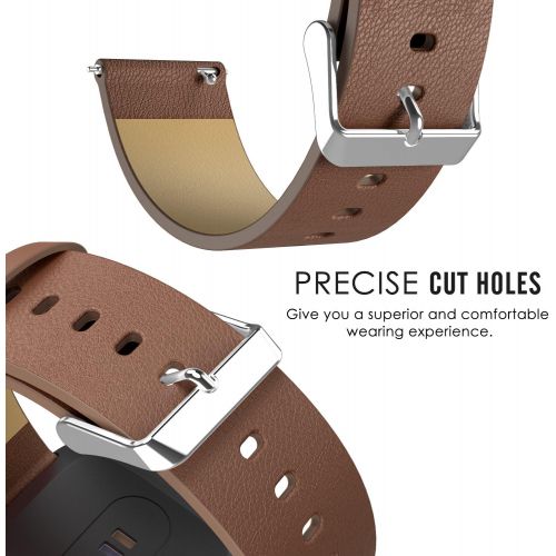  [아마존베스트]MoKo Fitbit Versa/Versa lite Edition/Versa Special Edition Band for Women Men, Premium Genuine Leather Lichee Pattern Replacement Strap for Fitbit Versa Fitness Wristband - Brown