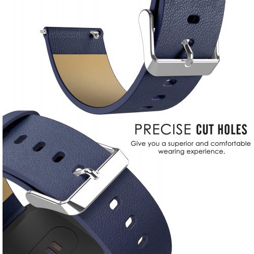  [아마존베스트]MoKo Fitbit Versa/Versa lite Edition/Versa Special Edition Band for Women Men, Premium Genuine Leather Lichee Pattern Replacement Strap for Fitbit Versa Fitness Wristband - Midnigh