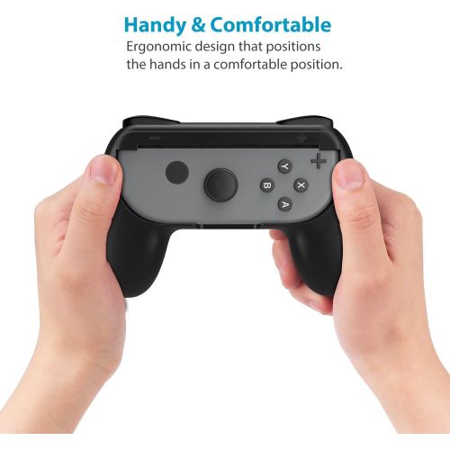  [아마존 핫딜]  [아마존핫딜]MoKo Nintendo Switch Joy Con Griff Gaming Controller -[2 Stueck] Komfort Gamepad Controller Grips fuer Nintendo Switch Joy-Con, Schwarz