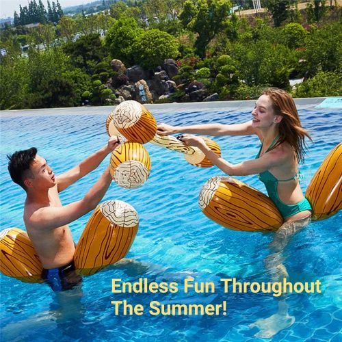  MoKo Inflatable Swimming Pool Float [2 Pack] Fun Float Canoe Ride On Pool & Beach Toy, Raft Floating Lounger Seat Boat Floating Row Toys with Paddles for Kids & Adults Max Weight 1