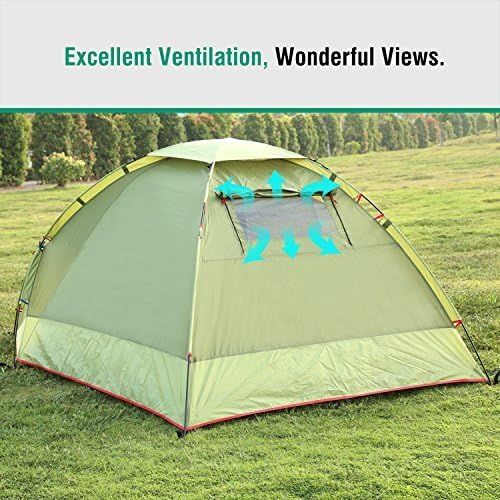  MoKo Waterproof Family Camping Tent, Portable 3 Person Outdoor Instant Cabin Tent, 4-Season Double Layer Dome Tent Sun Shelter for Hiking, Backpacking, Trekking, Mountaineering, Be