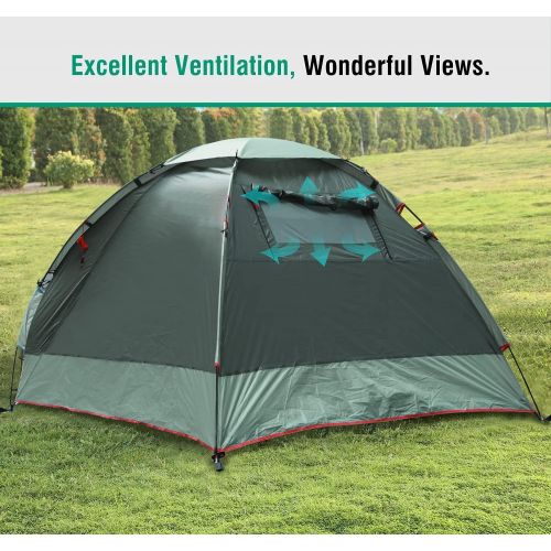  MoKo Emergency Survival Tent, Waterproof Family Camping Dome Tent 3 Person, Portable Outdoor Instant Cabin Tent, 4-Season Double Layer Sun Shelter Shade for Hiking, Backpacking, Mo