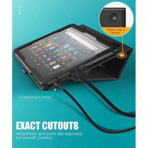  [아마존베스트]MoKo Case Compatible with All-New Kindle Fire HD 8 Tablet and Fire HD 8 Plus Tablet (10th Generation, 2020 Release),Slim Folding Stand Cover with Auto Wake/Sleep - Black
