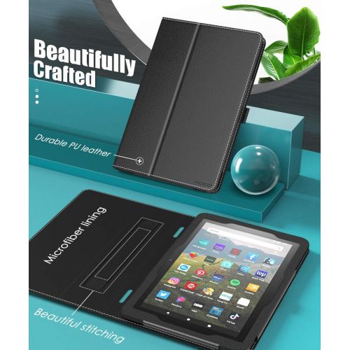  [아마존베스트]MoKo Case Compatible with All-New Kindle Fire HD 8 Tablet and Fire HD 8 Plus Tablet (10th Generation, 2020 Release),Slim Folding Stand Cover with Auto Wake/Sleep - Black