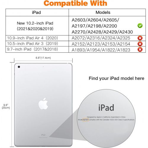  [아마존베스트]MoKo Case Fit New iPad 8th Generation 10.2 2020 / iPad 7th Gen 2019, iPad 10.2 Case with Stand, Soft TPU Translucent Frosted Back Cover Slim Shell for iPad 10.2 inch, Auto Wake/Sle