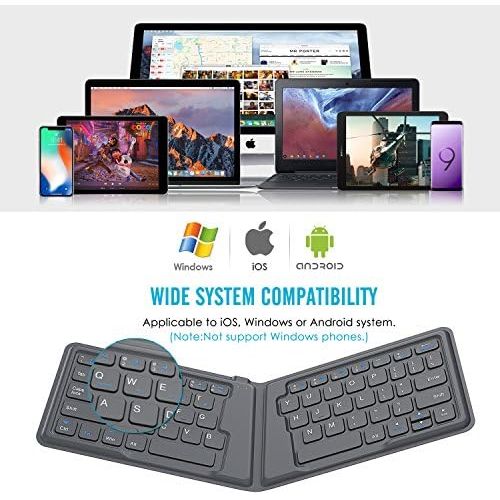  [아마존베스트]MoKo Wireless Bluetooth Keyboard, Ultra-Thin Foldable Rechargeable Keyboard for iPhone, iPad 9.7, iPad pro, Fire HD 10, Compatible with All iOS, Android and Windows Tablets Smartph