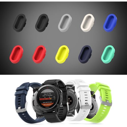  MoKo Dust Plug Compatible with Garmin Fenix 7/7S/7X/ 5/5S/5X/6/6S/6X/6 Pro/6S Pro/6X Pro/Forerunner 935/Vivoactive 4/Venu,10 Pack Silicone Charger Port Protector Anti Dust Plugs Ca