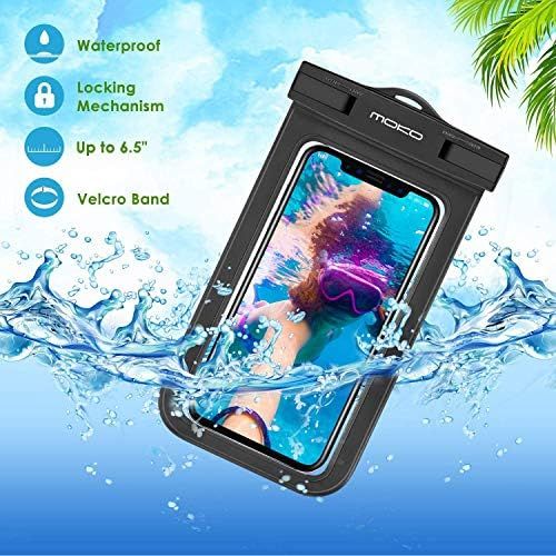  [아마존베스트]MoKo Waterproof Phone Pouch, Underwater Cellphone Case Dry Bag with Lanyard Armband Compatible with iPhone 11/11 Pro Max, X/Xs/Xr/Xs Max, 8/7/6 Plus, Galaxy S20/S10/S9/S8 Plus, S10
