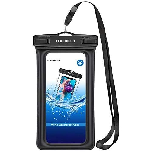  [아마존베스트]MoKo Floating Waterproof Phone Pouch, Floatable Phone Case Dry Bag with Lanyard Armband Compatible with iPhone 12/12 Mini/12 Pro, iPhone 11/11 Pro, X/Xs/Xr/Xs Max,8/7, Samsung S10/