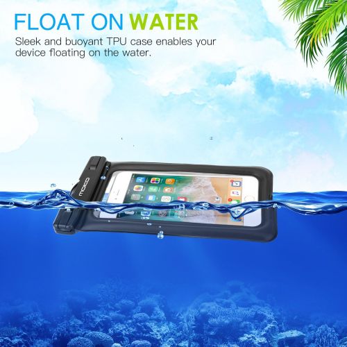  [아마존베스트]MoKo Floating Waterproof Phone Pouch, Floatable Phone Case Dry Bag with Lanyard Armband Compatible with iPhone 12/12 Mini/12 Pro, iPhone 11/11 Pro, X/Xs/Xr/Xs Max,8/7, Samsung S10/