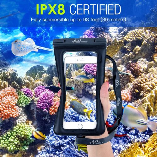  [아마존베스트]MoKo Floating Waterproof Phone Pouch [2 Pack], Floatable Phone Case Dry Bag with Lanyard Compatible with iPhone 11/11 Pro, X/Xs/Xr/Xs Max, 8/7/6 Plus, Galaxy S10/S9/S8 Plus, S10e,