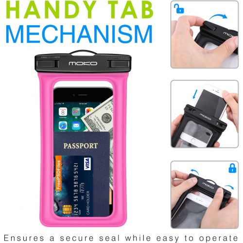  [아마존베스트]MoKo Floating Waterproof Phone Pouch [3 Pack], Floatable Phone Case Dry Bag with Lanyard Armband Compatible with iPhone 12/12 Mini/12 Pro, iPhone 11/11 Pro, X/Xs/Xr/Xs Max,8, Galax