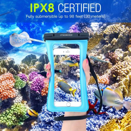  [아마존베스트]MoKo Floating Waterproof Phone Pouch [3 Pack], Floatable Phone Case Dry Bag with Lanyard Armband Compatible with iPhone 12/12 Mini/12 Pro, iPhone 11/11 Pro, X/Xs/Xr/Xs Max,8, Galax