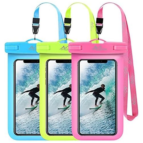  [아마존베스트]MoKo Waterproof Phone Pouch [3 Pack], Underwater Phone Case Dry Bag with Lanyard Compatible with iPhone 11/11 Pro/11 Pro Max, X/Xs/Xr/Xs Max, 8/7 Plus, Galaxy S10/S9/S8 Plus, S10e,